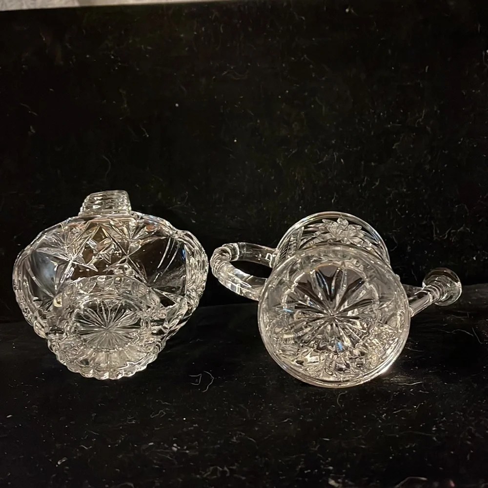 Lead Crystal Flower Basket and Watering Can-Beautiful Design